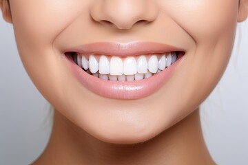 Obraz premium Before and after bleaching dental care transforms teeth to achieve a perfect smile Stomatology and beauty care enhance a woman s smile revealing great teeth an