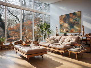 fashion art style living room interior