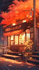 Obraz premium Interior of cafe. AI generated art illustration.