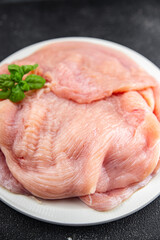 raw turkey fillet slice fresh poultry meat healthy eating cooking meal food snack on the table copy space food background rustic top view keto or paleo diet