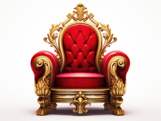 red and gold throne chair