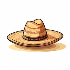 Sombrero hat isolated on light background, illustration generated with AI