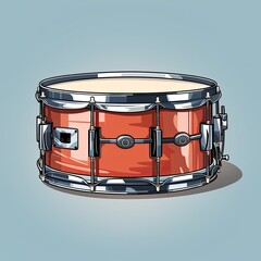 Obraz na płótnie Canvas Drum isolated on light background, illustration generated with AI