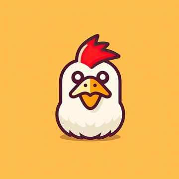 Hen illustration, yellow background, generated with AI