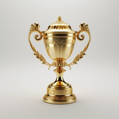 Fototapeta na wymiar Winner golden trophy cup cut out, golden trophy cup