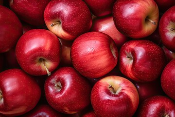 Full shot of fresh red apples from the market