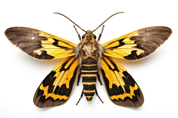 Isolated Death s head hawkmoth on white background
