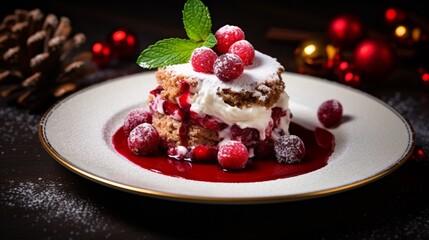 Fototapeta na wymiar chocolate cake with cherry generated by AI