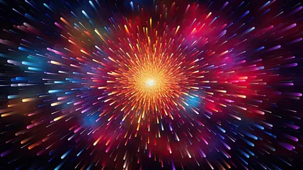 Foto op Canvas firework exploding into a mesmerizing pattern, symbolizing the creativity of firework design © kwanchaift