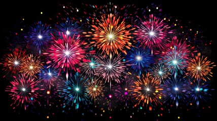 Naklejka premium firework exploding into a mesmerizing pattern, symbolizing the creativity of firework design
