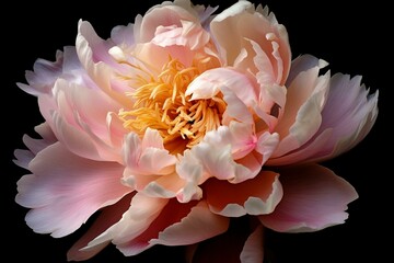 Close-up of exquisite peony flower, perfect for design. Generative AI