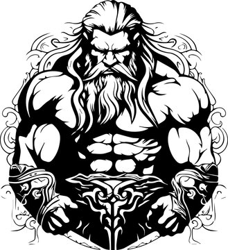 Dungeons and Dragons Barbarian Icon - Fantasy, Adventure, Exciting, Mystical - Generative AI Art Image - SVG