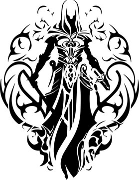 Dungeons and Dragons Necromancer Icon - Fantasy, Adventure, Exciting, Mystical - Generative AI Art Image - SVG