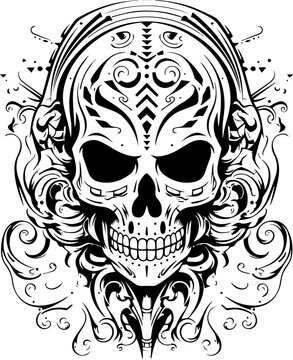 Dungeons and Dragons Skull Icon - Fantasy, Adventure, Exciting, Mystical - Generative AI Art Image - SVG