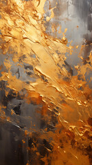 Gold paint brush abstract background wall