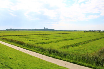 Fototapeta na wymiar Agricultural fields on the island of Neuwerk