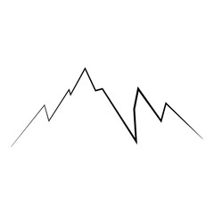 Mountain Line Art Silhouette Logo vector illustration.