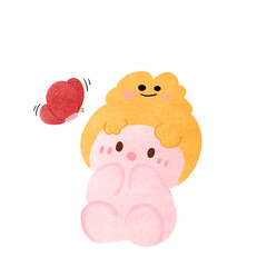 Rabbit and butterfly