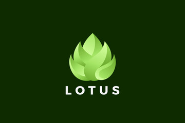Lotus Flower Logo Yoga SPA Cosmetics Design Vector.