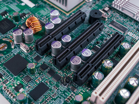 psi express port connector on the motherboard, high-speed data bus in a computer