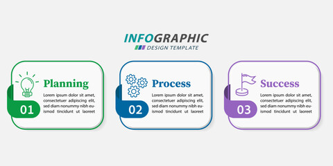 Obraz premium Timeline Creator infographic template. 3 Step timeline journey, calendar Flat simple infographics design template. presentation graph. Business concept with 3 options, vector illustration.