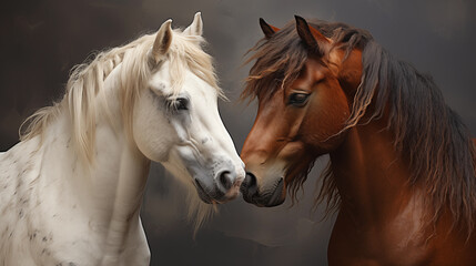 portrait of two horses