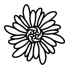 Flower line. Flower doodle. Flower pattern.