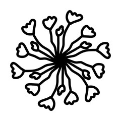 Flower line. Flower doodle. Flower pattern.