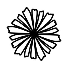 Flower line. Flower doodle. Flower pattern.