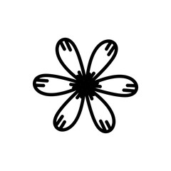 Flower line. Flower doodle. Flower pattern.
