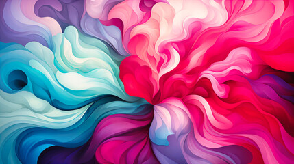 Obraz premium Abstract Dance of Vivid Colors: A Whirl of Passion, Serenity in Artistic Synchronization