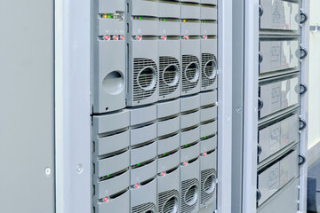 Control panel on the UPS module displays important information about the power supply status.
