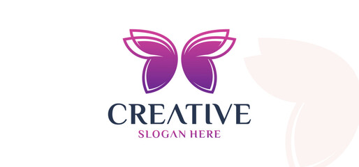 woman butterfly logo, vector abstract butterfly beauty logo