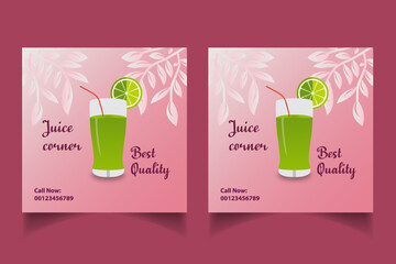 Special juice drink menu social media post template, 
Perfect for social media post,
Set of Orange Juice social media post templates, 
Suitable for restaurant menu.