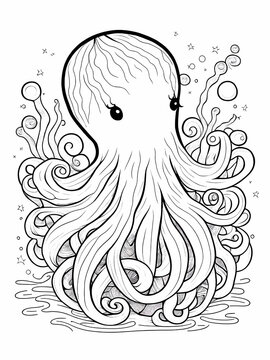 Octopus coloring pages for kids