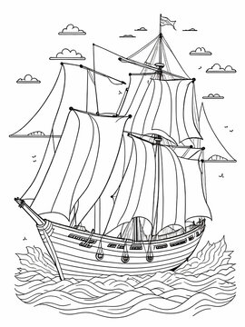 Ship coloring pages for kids