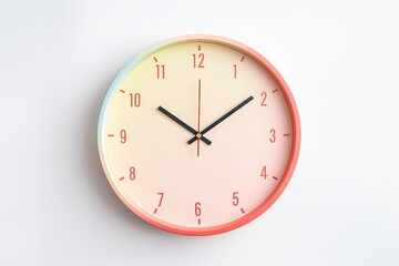 Concept of time Analog clock on pastel simple modern style background for banners, flyers, posters or websites.