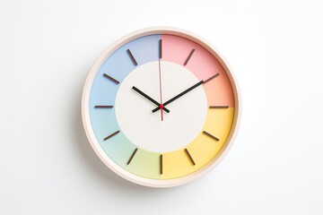 Concept of time Analog clock on pastel simple modern style background for banners, flyers, posters or websites.