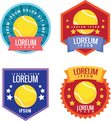 Tennis comand emblem. Illustration in flat style. Vector illustration.