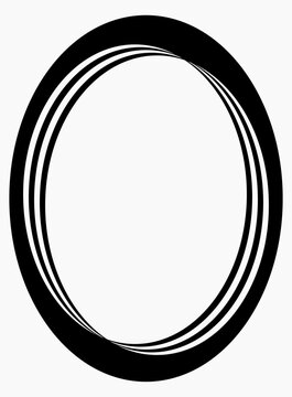 Black oval frame isolated on white. Vector frame for photo. Frame for text, certificate, pictures, diploma
