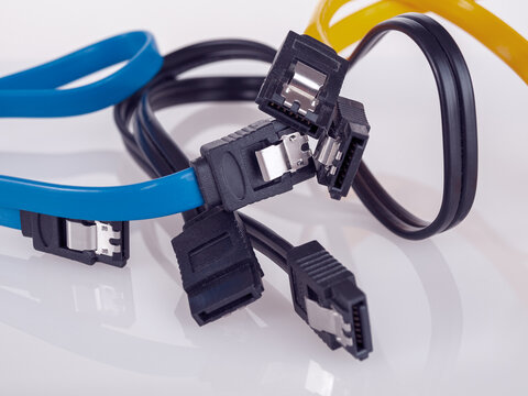 sata cable for connecting hard drives and ssd drives to a computer for data storage