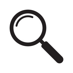 Magnifying glass icon, vector magnifier or loupe sign. Search icon.