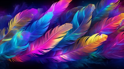 colorful feathers drawing