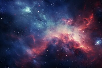 Image of a space galaxy filled with nebula in the universe. Generative AI - obrazy, fototapety, plakaty