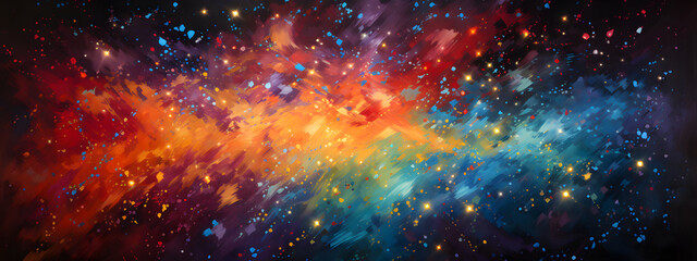 Naklejka premium Abstract background A burst of Colorful night sky