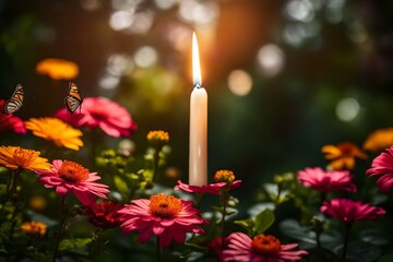 candles and flowers