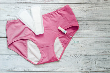 Women's pink menstrual panties, reusable, eco-friendly