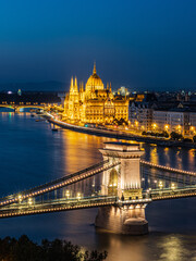 Fototapeta na wymiar Budapest night view over the Danube