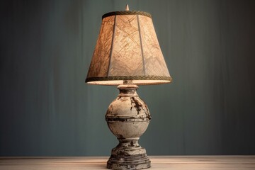 weathered lamp isolated on background. Generative AI