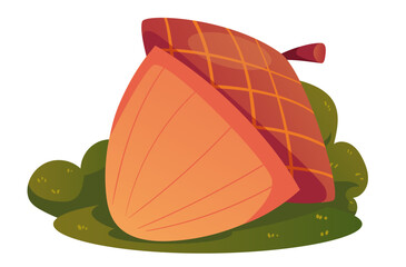 Acorn nut cartoon isolated concept. Vector flat graphic design illustration